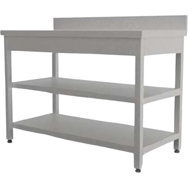 Masă De Lucru Cu Rebord Și Două Polițe - Kraftinox