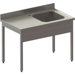 Spălător Cu Rebord, Cuvă În Dreapta Și Picurător În Stânga - Kraftinox