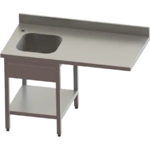 Spălător Cu Rebord, O Cuvă Stânga Și Picurător Dreapta, Cu O Poliță Inferioară, Demontabil - Kraftinox