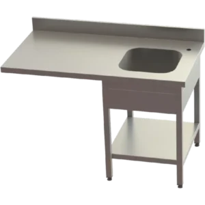 Spălător Cu Rebord, O Cuvă Dreapta Și Picurător Stânga, Cu O Poliță Inferioară, Demontabil - Kraftinox