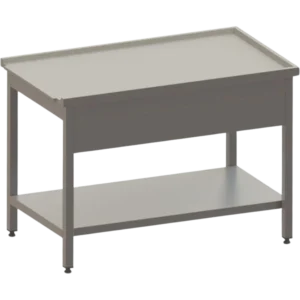 Masă De Ieșire Dreapta Cu Rebord Pentru Mașină De Spălat Cu Capotă, Cu O Poliță Inferioară, Demontabil - Kraftinox